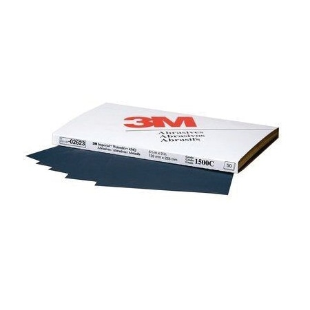 3M 3M Wetordry Abrasive Sheet, 02623, 5-1/2 in. x 9 in., 1500, Heavy Duty, 50PK 7010364422